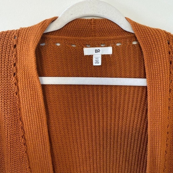 BP Knit Open Front Cardigan Orange Rust Size XS - Picture 2 of 5
